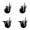 Service Caster 35 Inch Phenolic 10 MM Threaded Stem Caster Set 2 Brakes SCC SCC-TS20S3514-PHS-M1015-2-PLB-2 - alternate 1